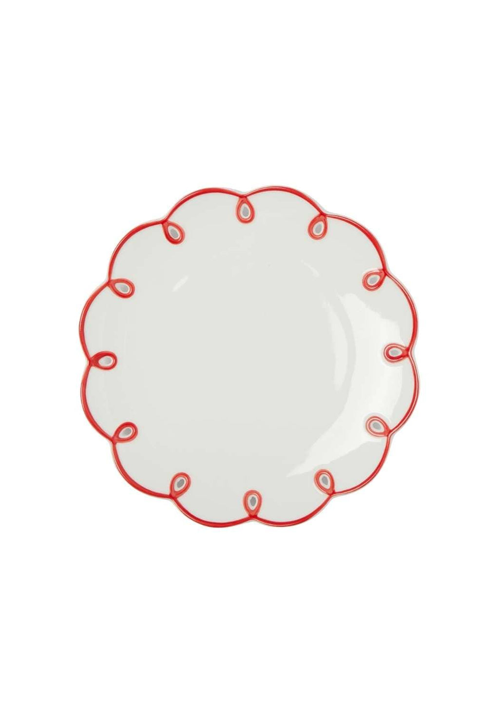 Rosy Red Scalloped Side Plates - Set of 4