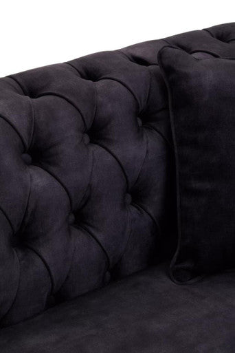 3 Seater Grey Velvet Sofa, Sabrina