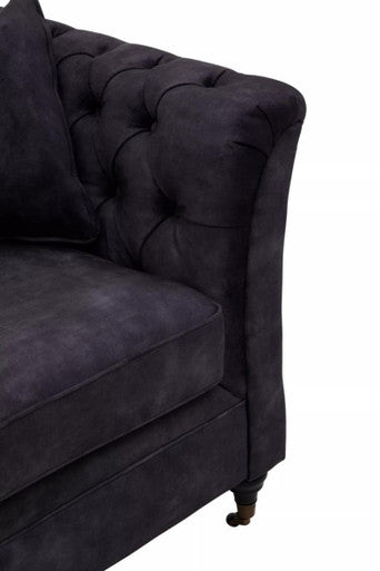 3 Seater Grey Velvet Sofa, Sabrina