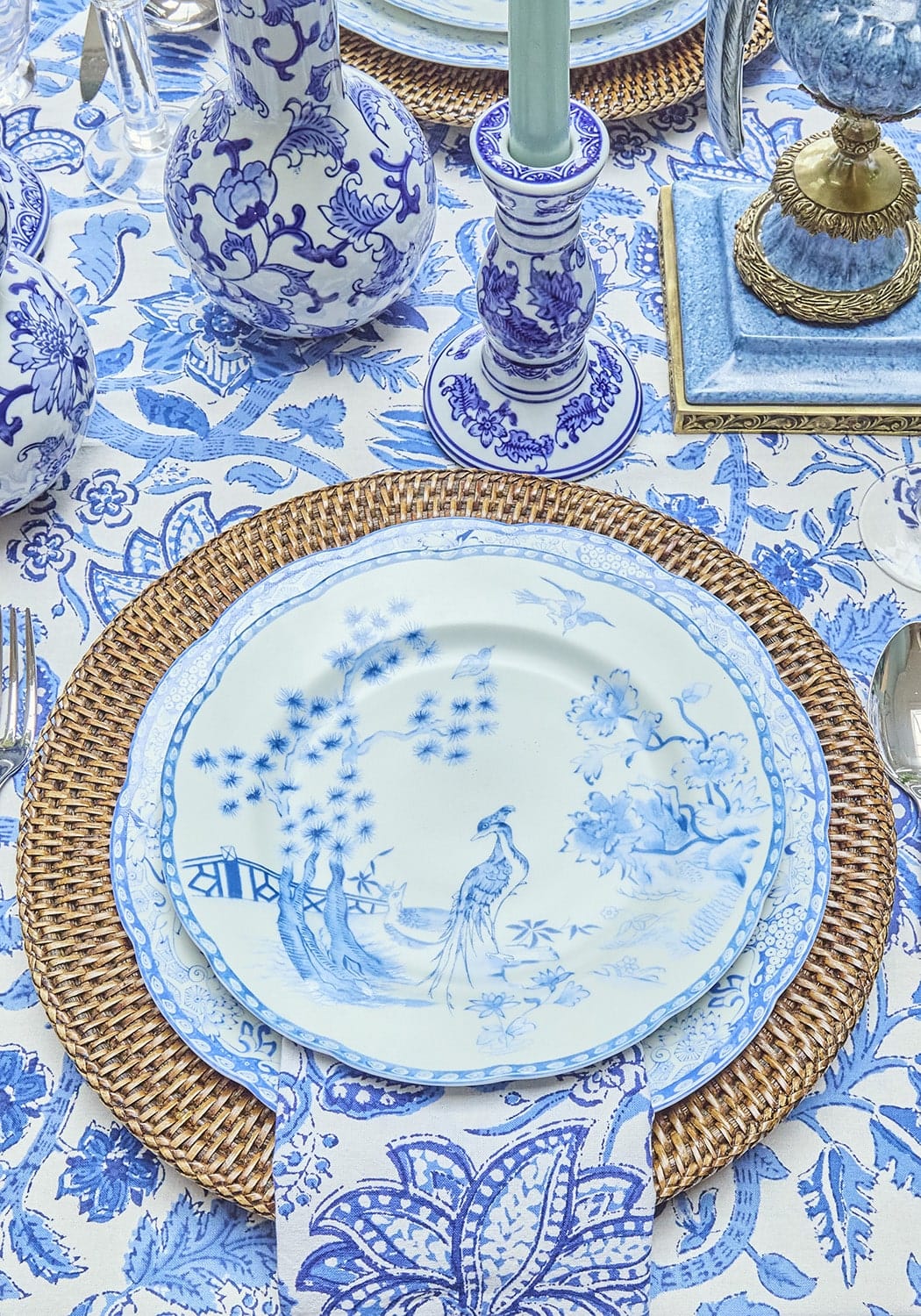 Virginia Blue and White Dessert Plates  - Set of 4