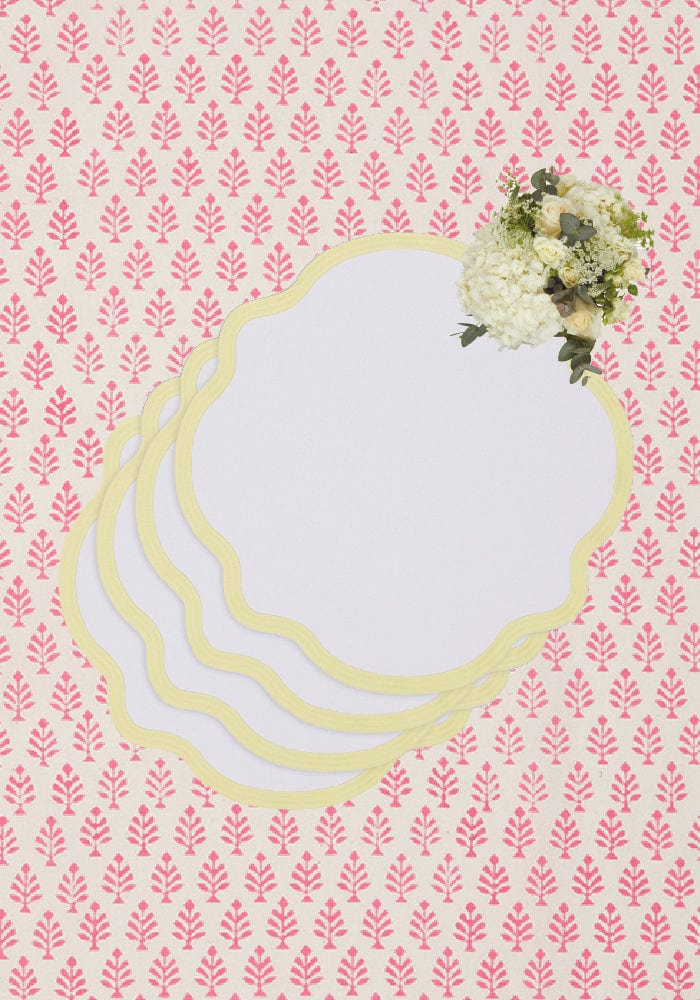 Yellow Trim Placemats - Set of 4